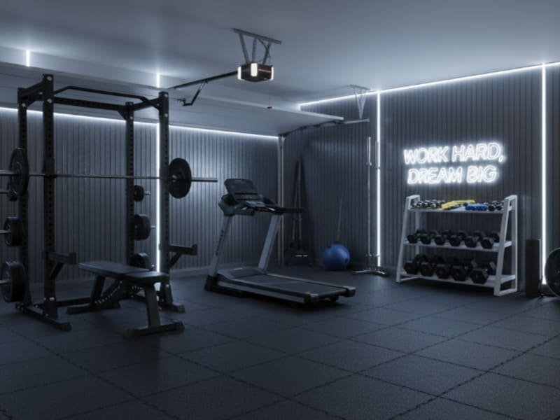 Schräggarage Turnhalle Layout und Ausrüstung